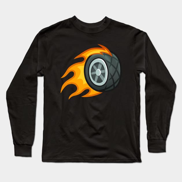 Rez's Burning Rubber Long Sleeve T-Shirt by Vector Unit